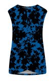 Casual Street Print Knotted O Neck Tops