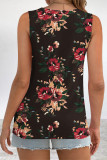 Casual Street Print Knotted O Neck Tops