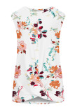 Casual Street Print Knotted O Neck Tops