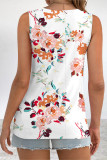 Casual Street Print Knotted O Neck Tops