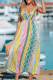 Sexy Geometric Patchwork V Neck Sling Dress Dresses