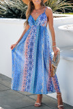 Sexy Geometric Patchwork V Neck Sling Dress Dresses