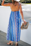 Sexy Geometric Patchwork V Neck Sling Dress Dresses