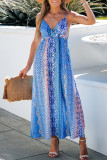 Sexy Geometric Patchwork V Neck Sling Dress Dresses