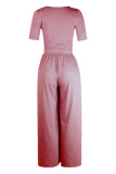 Casual Daily Solid Solid Color O Neck Regular Jumpsuits