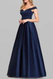 Celebrities Elegant Solid V Neck Evening Dress Dresses