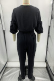 Sweet Simplicity Solid Pocket With Belt V Neck Regular Jumpsuits