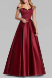 Celebrities Elegant Solid V Neck Evening Dress Dresses