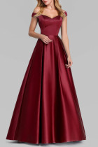 Celebrities Elegant Solid V Neck Evening Dress Dresses