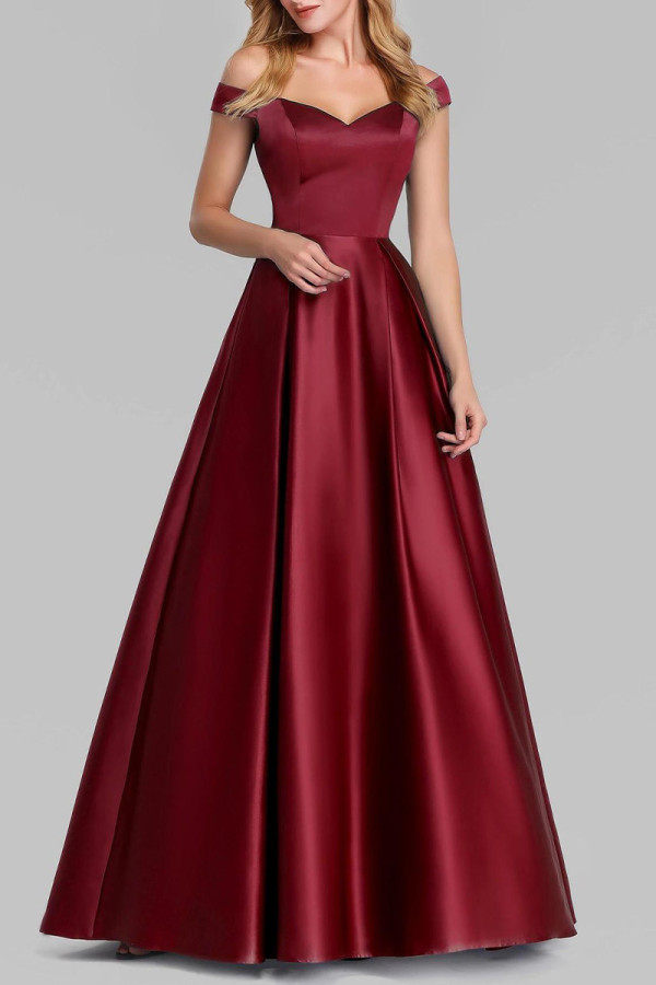 Celebrities Elegant Solid V Neck Evening Dress Dresses
