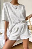 Casual Sportswear Daily Solid Solid Color O Neck Short Sleeve Two Pieces