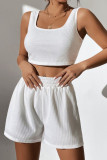 Casual Daily Living Solid Solid Color U Neck Sleeveless Two Pieces