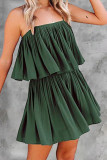 Casual Daily Solid Backless Fold Strapless Loose Rompers