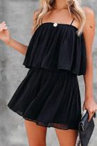 Casual Daily Solid Backless Fold Strapless Loose Rompers