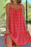 Casual Sweet Print Patchwork U Neck Beach Dress Dresses