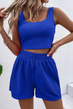 Casual Daily Living Solid Solid Color U Neck Sleeveless Two Pieces