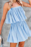 Casual Daily Solid Backless Fold Strapless Loose Rompers