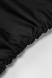 Sexy Street Solid Hollowed Out Asymmetrical Strapless Sleeveless Dress Dresses