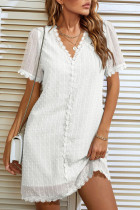 Sweet Elegant Solid V Neck A Line Dresses