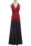 Sexy Gradual Change Bandage Contrast V Neck Evening Dress Dresses