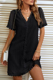 Sweet Elegant Solid V Neck A Line Dresses