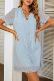 Sweet Elegant Solid V Neck A Line Dresses