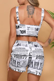 Casual Sportswear Not Positioning Printed Patchwork V Neck Sleeveless Two Pieces