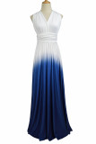 Sexy Gradual Change Bandage Contrast V Neck Evening Dress Dresses