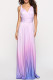 Sexy Gradual Change Bandage Contrast V Neck Evening Dress Dresses