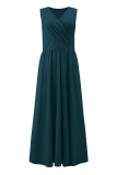 Sexy Simplicity Solid Slit V Neck Princess Dresses