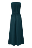 Sexy Simplicity Solid Slit V Neck Princess Dresses