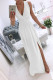 Sexy Simplicity Solid Slit V Neck Princess Dresses