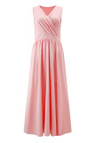 Sexy Simplicity Solid Slit V Neck Princess Dresses