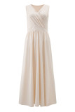 Sexy Simplicity Solid Slit V Neck Princess Dresses