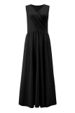 Sexy Simplicity Solid Slit V Neck Princess Dresses