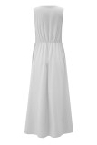 Sexy Simplicity Solid Slit V Neck Princess Dresses