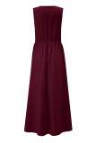 Sexy Simplicity Solid Slit V Neck Princess Dresses