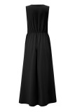 Sexy Simplicity Solid Slit V Neck Princess Dresses