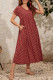 Elegant College Print Pocket Fold V Neck Short Sleeve Dress Dresses