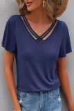 Daily Living Solid Solid Color V Neck T-Shirts