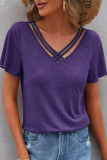 Daily Living Solid Solid Color V Neck T-Shirts