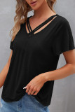 Daily Living Solid Solid Color V Neck T-Shirts