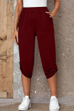 Casual Simplicity Solid Pocket Buttons Straight Mid Waist Harlan Solid Color Bottoms