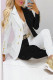 Casual Striped Print Patchwork Turn-back Collar Long Sleeve Two Pieces