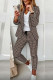 Casual Plaid Print Patchwork Turn-back Collar Long Sleeve Two Pieces