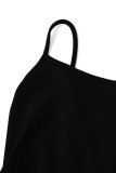 Sexy Solid Draw String Slit U Neck Sling Dress Dresses