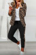 Casual Print Patchwork Turn-back Collar Long Sleeve Two Pieces