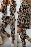 Casual Print Long Sleeve Two Pieces