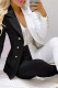 Casual Color Block Contrast Turn-back Collar Long Sleeve Two Pieces