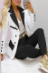 Casual Color Block Contrast Turn-back Collar Long Sleeve Two Pieces